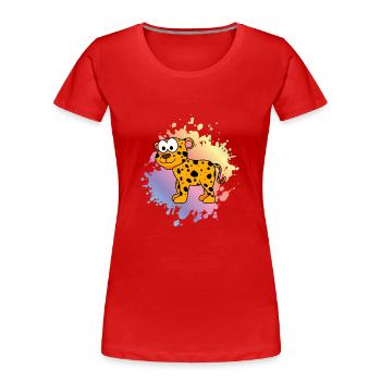 Léopard Comic Animal - T-shirt bio Premium Femme - rouge - Devant - Mia (176cm)