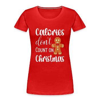 Kalorien zählen nicht an Weihnachten - Frauen Premium Bio T-Shirt - Rot - Vorne - Mia (176cm)