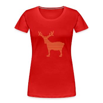 Elk - Women's Premium Organic T-Shirt - red - Front - Mia (176cm)