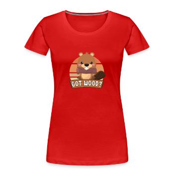 Biber Fan Biber Liebhaber Lustiges Biber Geschenk - Frauen Premium Bio T-Shirt - Rot - Vorne - Mia (176cm)