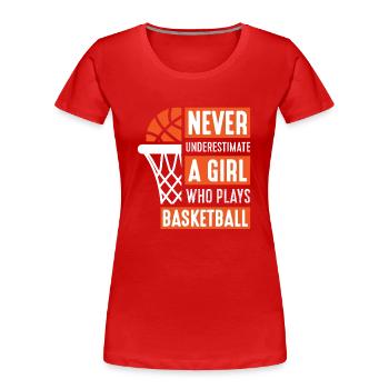 Basketball Filles Streetball - T-shirt bio Premium Femme - rouge - Devant - Mia (176cm)