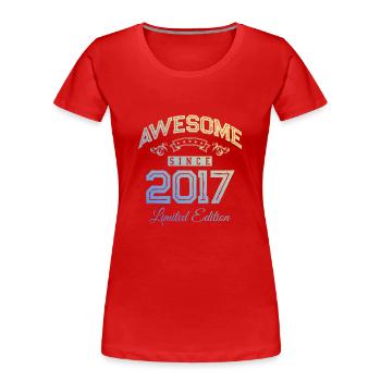 2017 génial depuis - T-shirt bio Premium Femme - rouge - Devant - Mia (176cm)