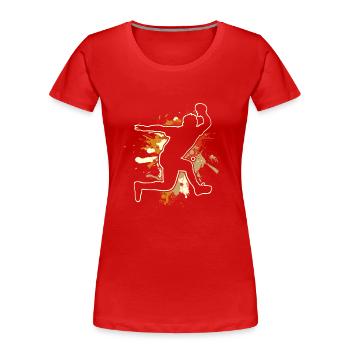 Ping-pong - T-shirt bio Premium Femme - rouge - Devant - Mia (176cm)