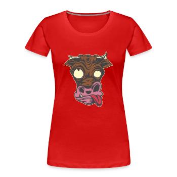 Cow crazy verrückte Kuh - Frauen Premium Bio T-Shirt - Rot - Vorne - Mia (176cm)
