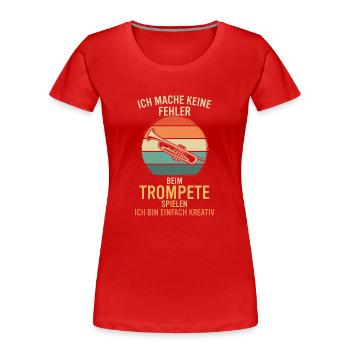 Trompete Trompetenspieler Trompeter - Frauen Premium Bio T-Shirt - Rot - Vorne - Mia (176cm)