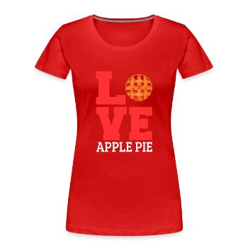 Tarte aux pommes - T-shirt bio Premium Femme - rouge - Devant - Mia (176cm)