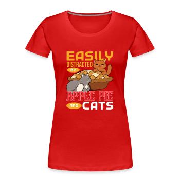 Tarte aux pommes - T-shirt bio Premium Femme - rouge - Devant - Mia (176cm)