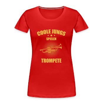 Trompete Trompetenspieler Trompeter - Frauen Premium Bio T-Shirt - Rot - Vorne - Mia (176cm)