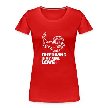 Freitauchen - Frauen Premium Bio T-Shirt - Rot - Vorne - Mia (176cm)