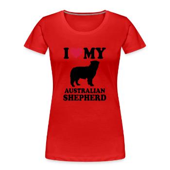 Australian Shepherd - Women's Premium Organic T-Shirt - red - Front - Mia (176cm)