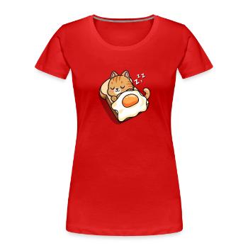 Chat tabby orange - T-shirt bio Premium Femme - rouge - Devant - Mia (176cm)