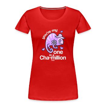 Chamäleon - Frauen Premium Bio T-Shirt - Rot - Vorne - Mia (176cm)