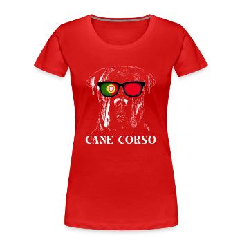 Cane Corso Portugal - T-shirt bio Premium Femme - rouge - Devant - Mia (176cm)