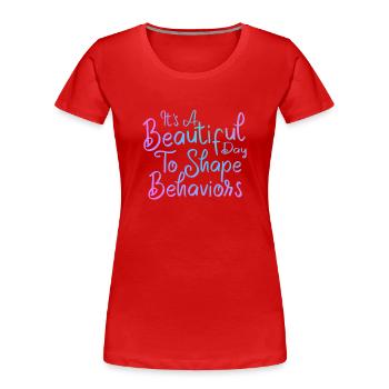 Schönes Tagesverhalten der Verhaltensform - Frauen Premium Bio T-Shirt - Rot - Vorne - Mia (176cm)