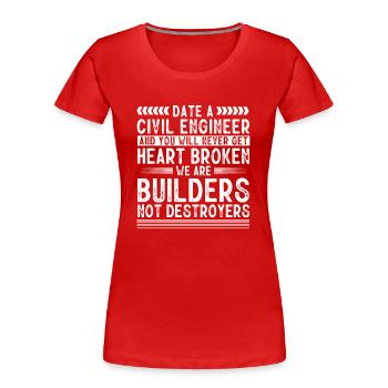 Ingénieur civil, Génie civil - T-shirt bio Premium Femme - rouge - Devant - Mia (176cm)