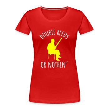 Fassoon, Oboe, Klarinette, Musiklehrer - Frauen Premium Bio T-Shirt - Rot - Vorne - Mia (176cm)