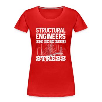 Ingénieurs civils - T-shirt bio Premium Femme - rouge - Devant - Mia (176cm)