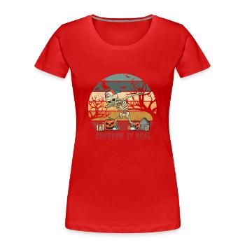Creepin it real - T-shirt bio Premium Femme - rouge - Devant - Mia (176cm)