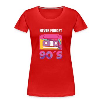 Cassette Type Vintage Cassette Retro Cassette Love - Women's Premium Organic T-Shirt - red - Front - Mia (176cm)