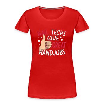 Nail Tech Nail Technician Manicurist Nails Artist - Women's Premium Organic T-Shirt - red - Front - Mia (176cm)