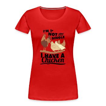 Huhn - Frauen Premium Bio T-Shirt - Rot - Vorne - Mia (176cm)