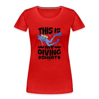 Tauchen - Frauen Premium Bio T-Shirt - Rot - Vorne - Mia (176cm)