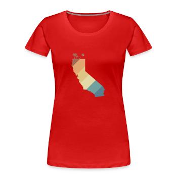 California Kartenumriss USA Amerika - Frauen Premium Bio T-Shirt - Rot - Vorne - Mia (176cm)