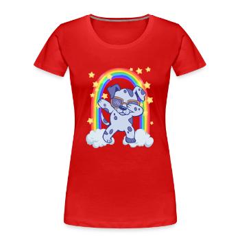 Regenbogen Hund LGBTQ Haustier dabbing - Frauen Premium Bio T-Shirt - Rot - Vorne - Mia (176cm)