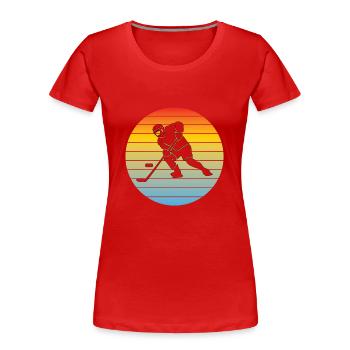 Cadeau de sports d'hiver de hockey sur glace de l'équipe de hockey sur glace - T-shirt bio Premium Femme - rouge - Devant - Mia (176cm)
