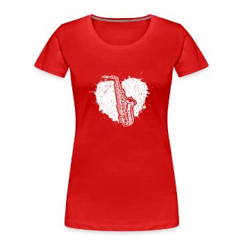 Saxophone Saxophone player Saxophonist - Women's Premium Organic T-Shirt - red - Front - Mia (176cm)