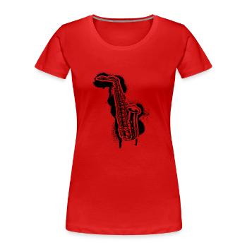 Saxophone Saxophone player Saxophonist - Women's Premium Organic T-Shirt - red - Front - Mia (176cm)