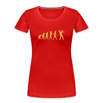 Saxophone Saxophone player Saxophonist - Women's Premium Organic T-Shirt - red - Front - Mia (176cm)