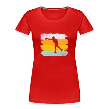 Boxe Rétro - T-shirt bio Premium Femme - rouge - Devant - Mia (176cm)