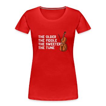 Geige Violine Viola Cello Musiker Instrument - Frauen Premium Bio T-Shirt - Rot - Vorne - Mia (176cm)