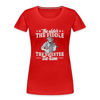Geige Violine Viola Cello Musiker Instrument - Frauen Premium Bio T-Shirt - Rot - Vorne - Mia (176cm)