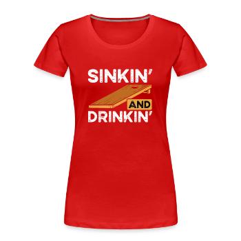 Évier et boire - T-shirt bio Premium Femme - rouge - Devant - Mia (176cm)
