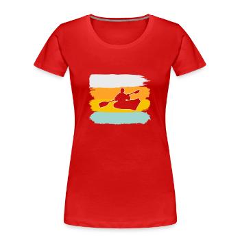 Kanu fahren Retro - Frauen Premium Bio T-Shirt - Rot - Vorne - Mia (176cm)