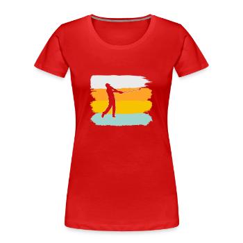Golf Retro - Frauen Premium Bio T-Shirt - Rot - Vorne - Mia (176cm)
