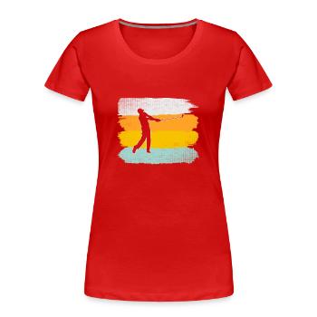 Golf Retro - Frauen Premium Bio T-Shirt - Rot - Vorne - Mia (176cm)