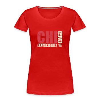 Illinois Chicago USA Amerika Bundesstaat - Frauen Premium Bio T-Shirt - Rot - Vorne - Mia (176cm)
