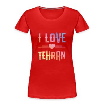 I Love Tehran - Women's Premium Organic T-Shirt - red - Front - Mia (176cm)