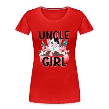 Uncle of The Birthday Girl Cow Matching Family - Women's Premium Organic T-Shirt - red - Front - Mia (176cm)