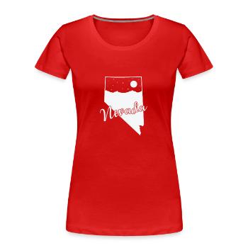 Nevada USA Amerika Bundesstaat - Frauen Premium Bio T-Shirt - Rot - Vorne - Mia (176cm)