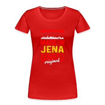 Jena - Frauen Premium Bio T-Shirt - Rot - Vorne - Mia (176cm)