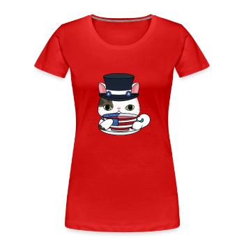 Cat Art History - Women's Premium Organic T-Shirt - red - Front - Mia (176cm)