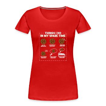 Merkur - Frauen Premium Bio T-Shirt - Rot - Vorne - Mia (176cm)