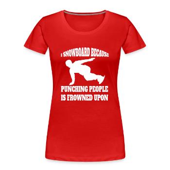 Snowboard Sports d’hiver Snowboarder Dicton - T-shirt bio Premium Femme - rouge - Devant - Mia (176cm)