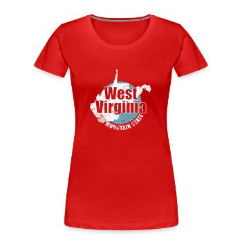 West Virginia The Mountain State USA - Frauen Premium Bio T-Shirt - Rot - Vorne - Mia (176cm)