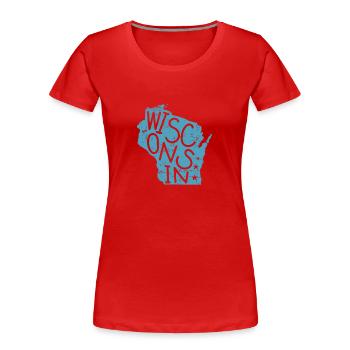 Wisconsin USA Amerika Bundesstaat - Frauen Premium Bio T-Shirt - Rot - Vorne - Mia (176cm)