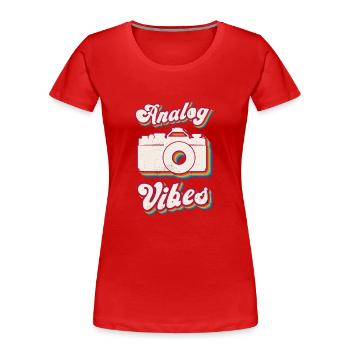 Retro Photographer Vintage Analog Vibes - Frauen Premium Bio T-Shirt - Rot - Vorne - Mia (176cm)